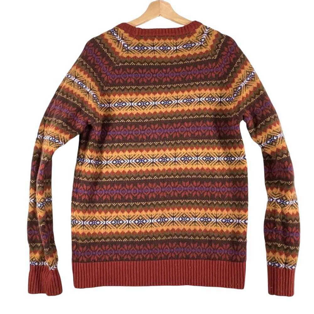 VTG O'Hanlon Mills Sweater Knit LambsWool Blend FairIsle Multi MENS SIZE LARGE